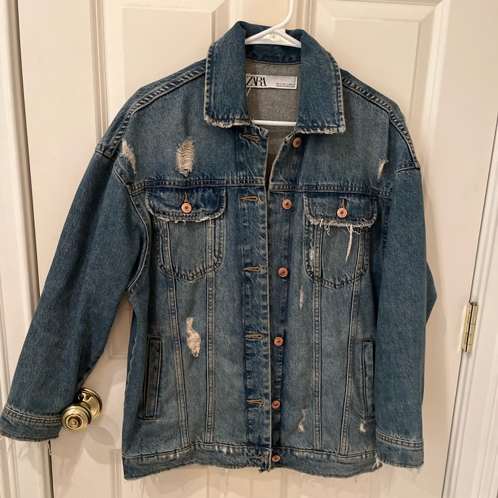 Zara oversized small jean jacket